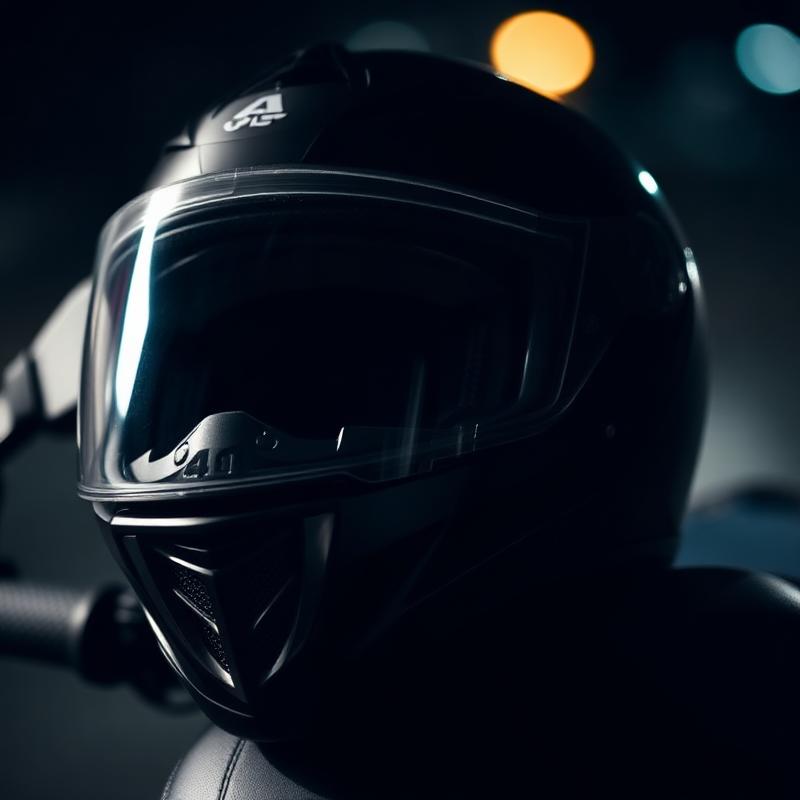 Rental helmet resting on motorcycle